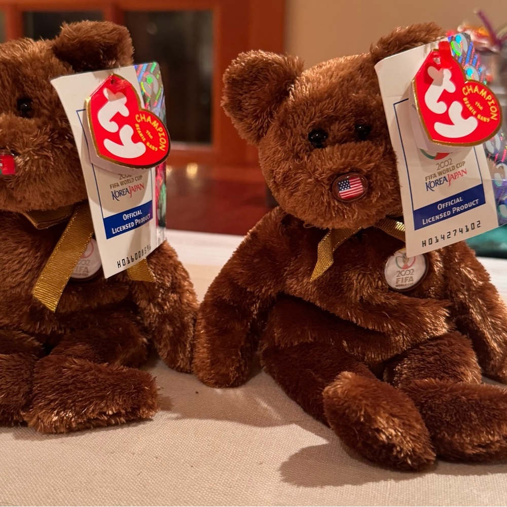 Ty USA & Portugal CHAMPION BEANIE BABY Bears FIFA World Cup Soccer 2002, NWT - Picture 12 of 12